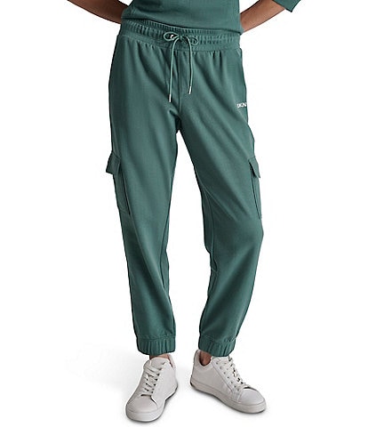 DKNY Metallic Bubble Logo Slim Fit Cargo Pull-On Joggers