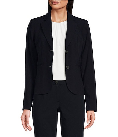 DKNY Notch Collar Long Sleeve Two Button Blazer