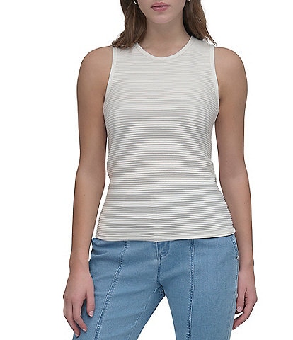 DKNY by Donna Karan Sleeveless Textured Knit Tank Top