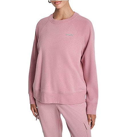 DKNY Sport by Donna Karan Bubble Logo Crew Neck Long Sleeve Pullover