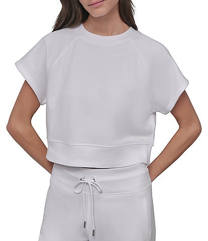 DKNY Sport By Donna Karan HD Logo Short Sleeve Cropped Pullover