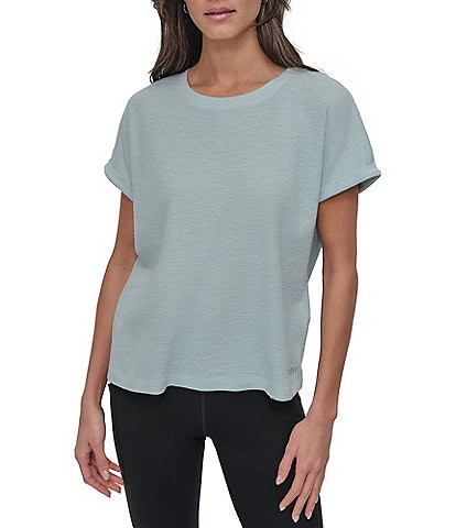 DKNY Sport by Donna Karan Mini Waffle Crew Neck Short Sleeve T-Shirt