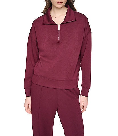 DKNY Sport by Donna Karan Scuba Mock Neck Half Zip Pullover