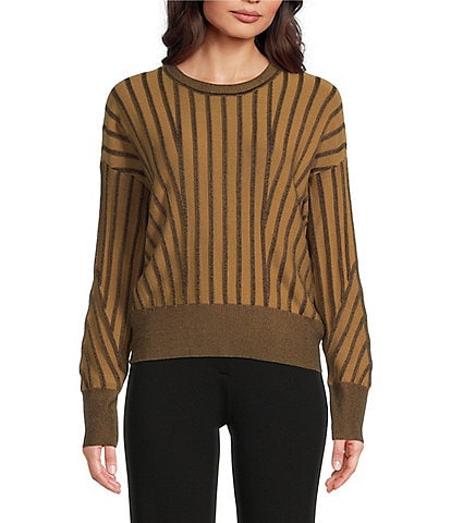 DKNY Transfer Stitch Crew Neck Long Sleeve Sweater