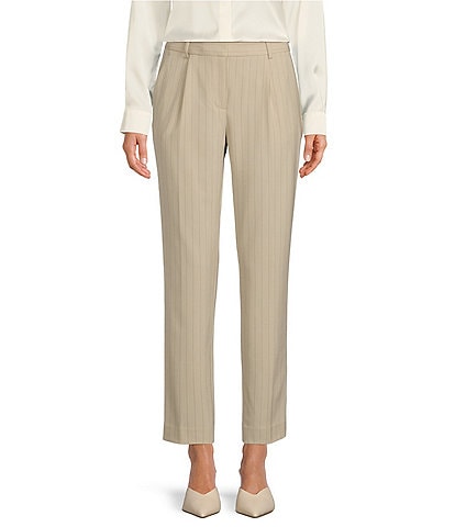 DKNY Woven Stripe Pleated Fly Front Coordinating Pants