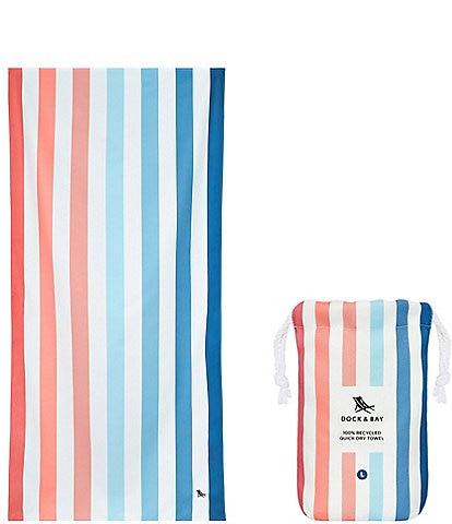 Dock & Bay Cabana Stripe Quick Dry & Recycled Materials Beach Towel