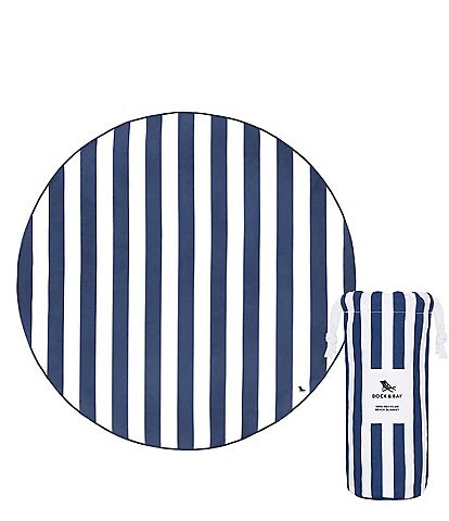 Dock & Bay Cabana Stripe Quick Dry & Recycled Materials Round Beach Towel