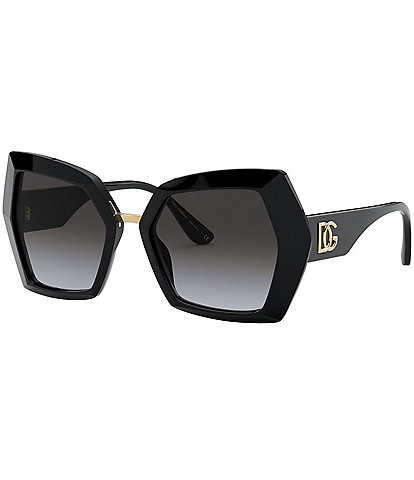 Dolce & Gabbana Womens Black DG4377 54mm Butterfly Sunglasses