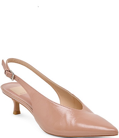 Dolce Vita Alenna Leather Kitten Heel Slingback Pumps