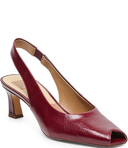 Dolce Vita Anabel Leather Peep Toe Slingback Pumps
