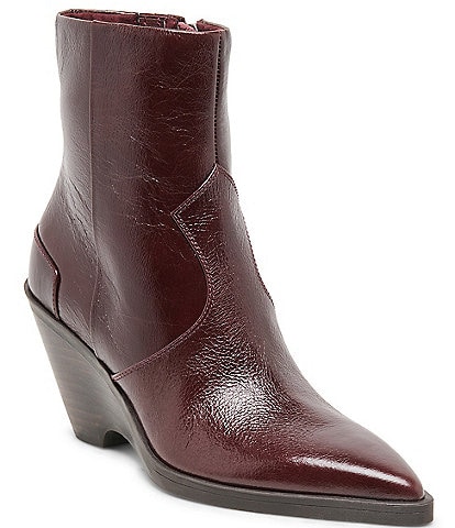 Dolce Vita Ashtin Leather Western Inspired Wedge Booties