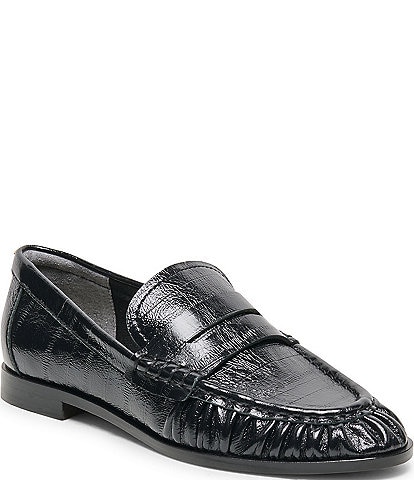 Dolce Vita Baxen Embossed Leather Pleated Loafers