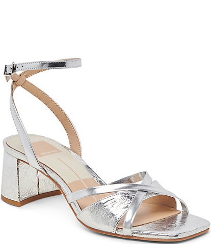 Dolce Vita Blakly Metallic Leather Ankle Strap Dress Sandals