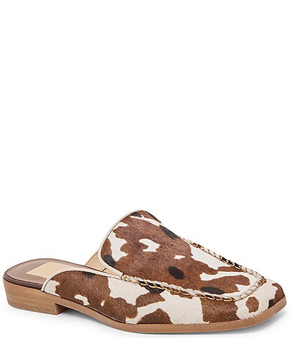 Dolce Vita Bradly Cow Print Calf Hair Mules