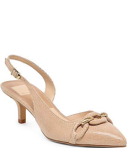 Dolce Vita Cella Embossed Suede Chain Detail Slingback Pumps
