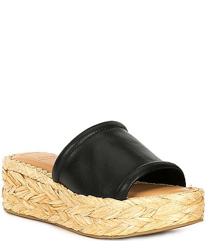 Dolce Vita Chavi Leather Platform Espadrille Wedge Sandals