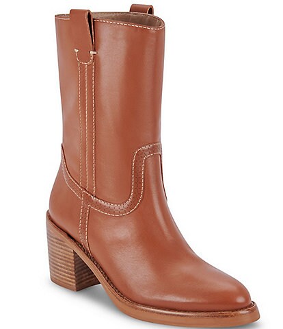 Lucky Brand Branndi Leather Side Dip Booties