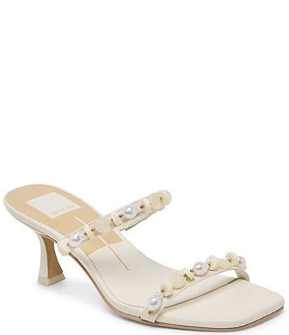 Dolce Vita Grason Leather Embellished Dress Slide Sandals