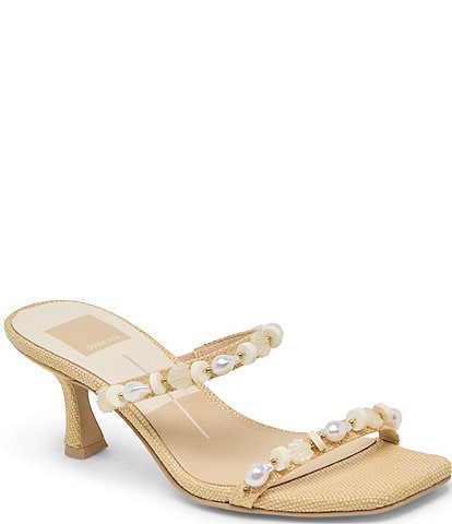 Dolce Vita Grason Embellished Raffia Dress Sandals