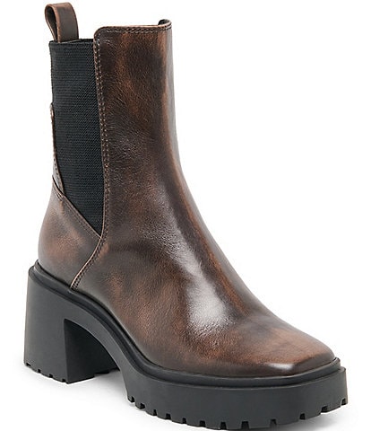 Dolce Vita Grizly H2O Distressed Leather Lug Sole Booties