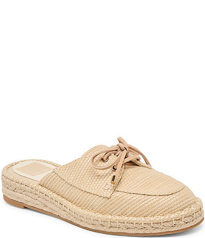 Dolce Vita Hatie Raffia Lace-up Bow Detail Espadrille Mules