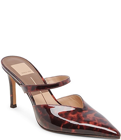 Dolce Vita Kanika Tortoise Patent Leather Dress Mules