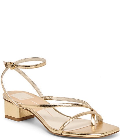 Dolce Vita Karlos Leather Strappy Ankle Strap Block Heel Sandals