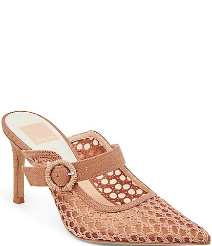 Dolce Vita Keekee Woven Raffia Mules