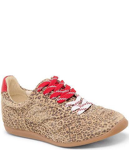Dolce Vita Laini Suede Leopard Print Low Profile Retro Sneakers