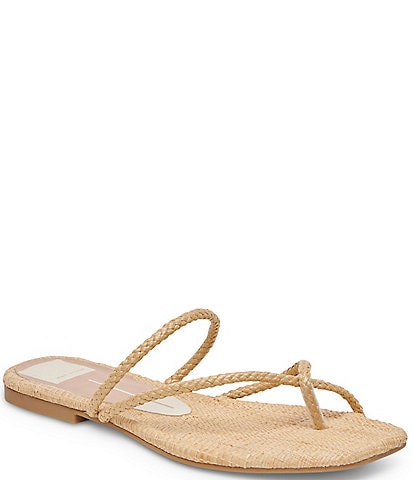 Dolce Vita Leanna Raffia Strappy Flat Sandals