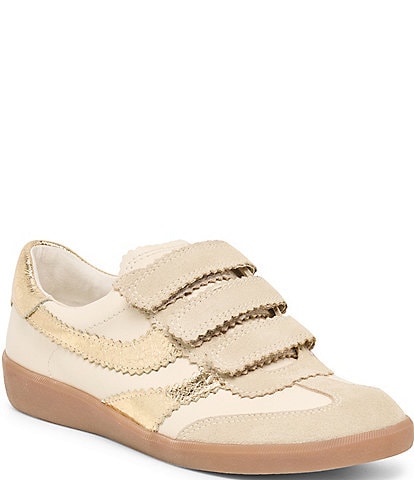 Dolce Vita Merit Hook-and-Loop Metallic Suede Leather Color Block Sneakers