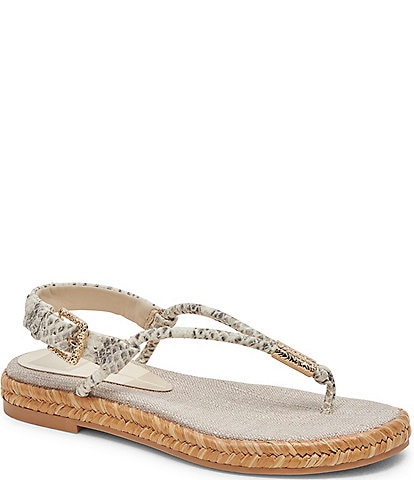 Dolce Vita Meryl Embossed Leather Thong Sandals