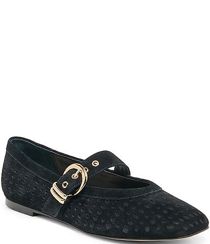 Dolce Vita Mikela Perforated Suede Mary Jane Ballet Flats