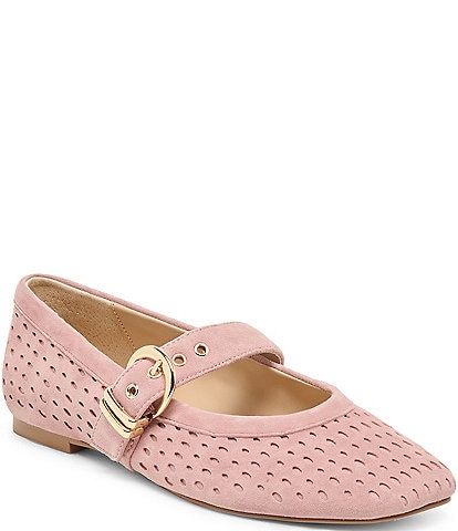 Dolce Vita Mikela Perforated Suede Mary Jane Ballet Flats