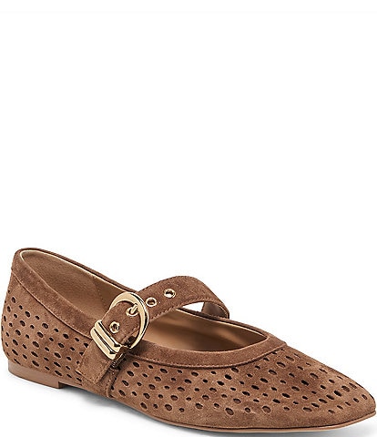 Dolce Vita Mikela Perforated Suede Mary Jane Ballet Flats