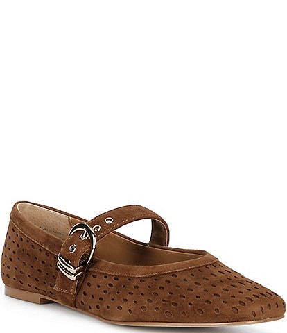 Dolce Vita Mikela Perforated Suede Mary Jane Ballet Flats