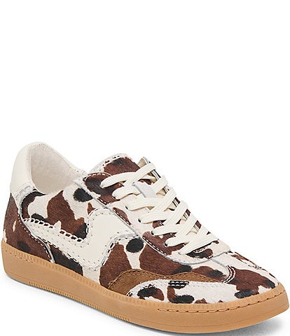 Dolce Vita Notice Calf Hair Cow Print Retro Sneakers