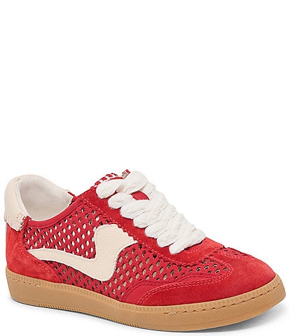 Dolce Vita Notice Perforated Retro Suede and Leather Sneakers