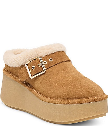 Dolce Vita Oslo Plush Suede Platform Clogs