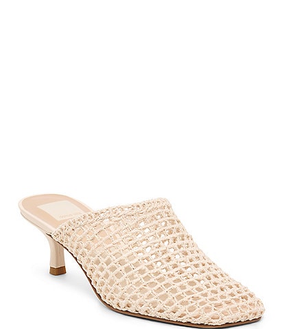 Dolce Vita Pozey Raffia Kitten Heel Mules