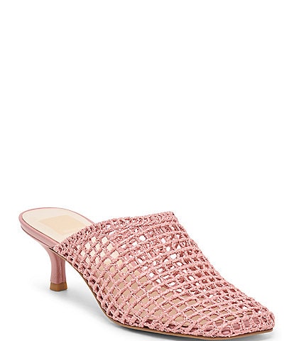 Dolce Vita Pozey Raffia Kitten Heel Mules