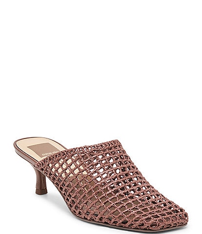 Dolce Vita Pozey Raffia Kitten Heel Mules