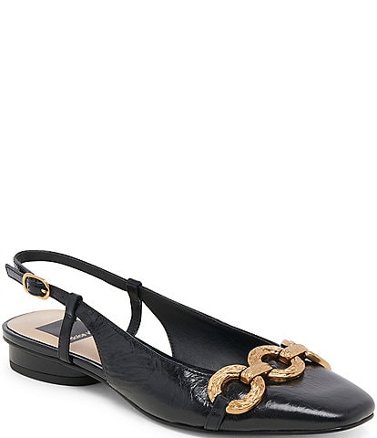 Dolce Vita Ramano Crinkle Patent Leather Slingback Flats