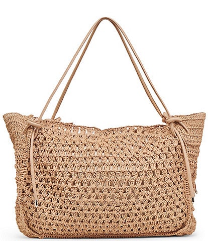 Dolce Vita Ravello Raffia Zip Top Tote Bag