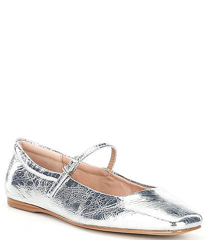 Dolce Vita Reyes Distressed Leather Mary Jane Ballet Flats