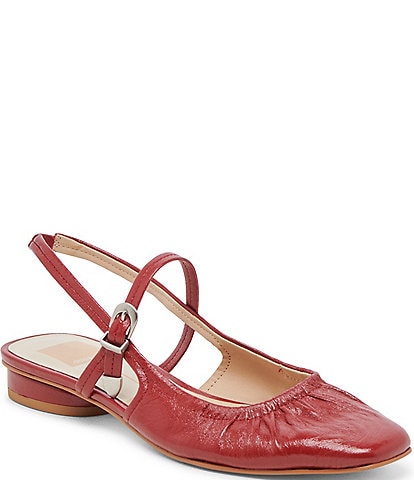 Dolce Vita Rianne Crinkle Patent Leather Slingback Flats