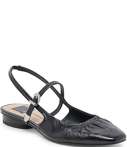 Dolce Vita Rianne Crinkle Patent Leather Slingback Flats