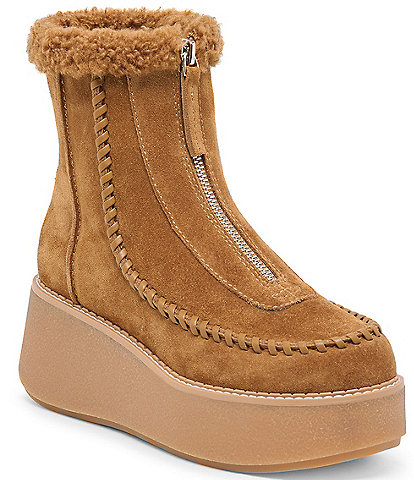 Dolce Vita Roben Suede Faux Fur Platform Booties