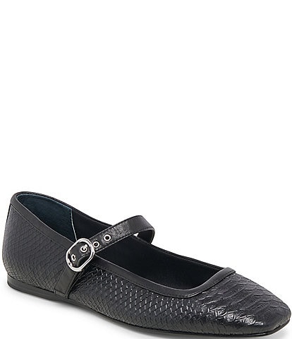 Dolce Vita Rodni Embossed Leather Mary Jane Ballet Flats