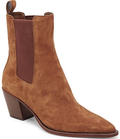 Dolce Vita Shadie H2O Suede Waterproof Point Toe Chelsea Booties